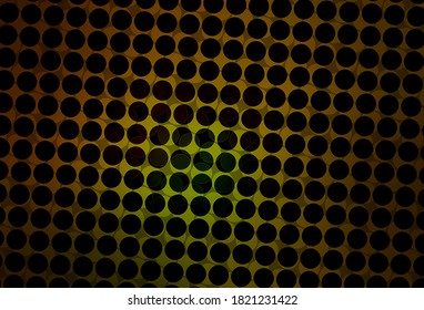 Dark Green, Yellow vector template with circles. Blurred bubbles on abstract background with colorful gradient. Pattern for futuristic ad, booklets.
