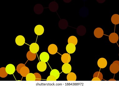 Planta vectorial amarillo verde oscuro con estructura de inteligencia artificial. Ilustración brillante con formas de IA en una plantilla abstracta. Plantilla para anuncios de intelecto, innovaciones.
