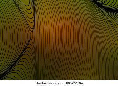 Dark Green, Yellow vector template with bent lines. Brand new colorful illustration in curved style. Abstract design for your web site.