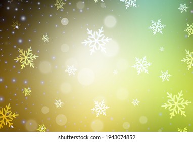 Dark Green, Yellow vector template in carnival style. Colorful illustration with Christmas simbols and signs. Pattern for school, grammar websites.