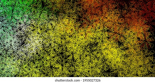 Dark green, yellow vector template with lines. Abstract illustration with gradient bows. Pattern for websites, landing pages.