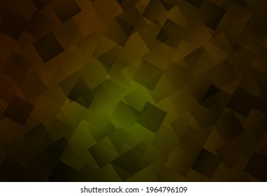 Dark Green, Yellow vector template with rhombus. Glitter abstract illustration with rectangular shapes. Best design for your ad, poster, banner.