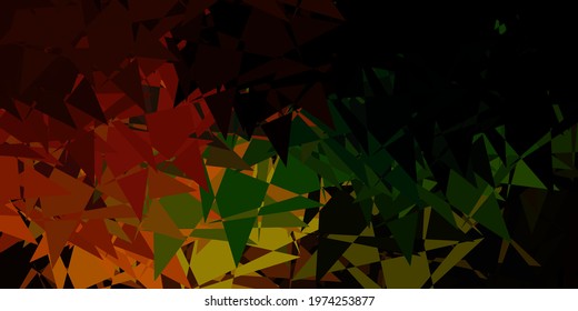 Dark green, yellow vector template with triangle shapes. Simple design in abstract style with triangles, lines. Landing pages material.