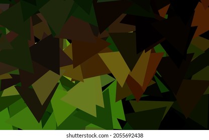 Dark Green, Yellow vector template with crystals, triangles. Decorative design in abstract style with triangles. Simple design for your web site.