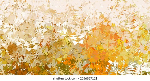 Plantilla vectorial de color verde oscuro y amarillo con formas triangulares. Formas triangulares con gradiente colorido en estilo abstracto. Patrón para promociones.