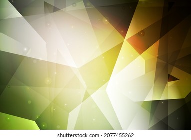 Verde oscuro, plantilla de vector amarillo con cristales, triángulos. Hermosa ilustración con triángulos de estilo natural. Diseño sencillo para su sitio web.
