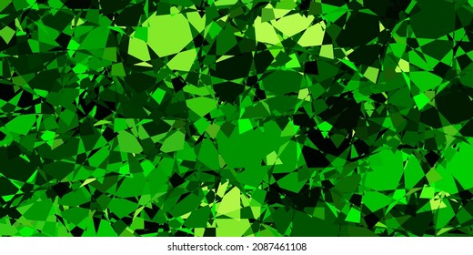 Plantilla vectorial amarillo verde oscuro con formas triangulares. Diseño sencillo de estilo abstracto con triángulos, líneas. Plantilla para comerciales.