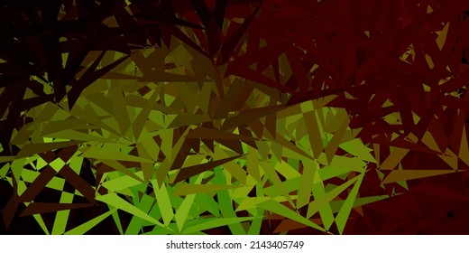 Dark green, yellow vector template with triangle shapes. Magnificent abstract illustration with triangular shapes , forms. Design for your wallpapers.