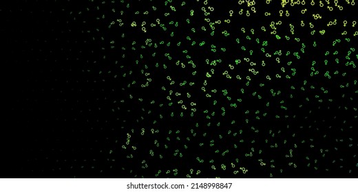 Dark Green, Yellow vector template with esoteric signs. Retro design in abstract style with witchcraft forms. Design for magic, spiritual events.