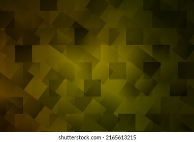 Dunkelgrüne, gelbe Vektorvorlage mit Rhombus. Illustration mit einer Reihe von bunten Rechtecken. Muster für Werbespots.
