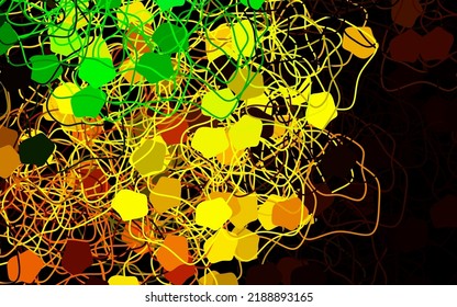 Dark Green, Yellow vector template with chaotic shapes. Modern abstract illustration with colorful random forms. Best smart design for your business.