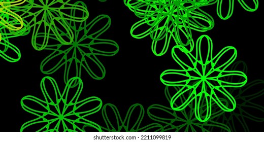 Planta vectorial amarilla, verde oscuro con formas abstractas. Ilustración con formas coloridas en estilo abstracto. Diseño moderno para tus anuncios.