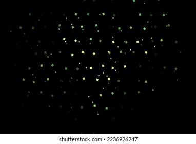 Dark Green, Yellow vector template with crystals, circles, squares. Glitter abstract illustration with spheres, squares, lines. Best design for your ad, poster, banner.