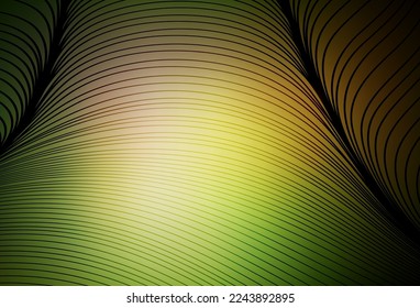 Dark Green, Yellow vector template with wry lines. Brand new colorful illustration in curved style. Background for cell phone screens.