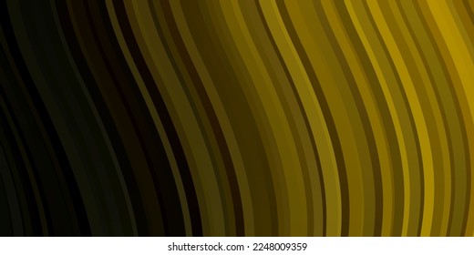 Dark Green, Yellow vector template with lines. Colorful illustration in circular style with lines. Pattern for websites, landing pages.