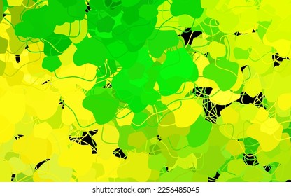 Dark Green, Yellow vector template with chaotic shapes. Simple colorful illustration with abstract gradient shapes. Elegant design for wallpapers.