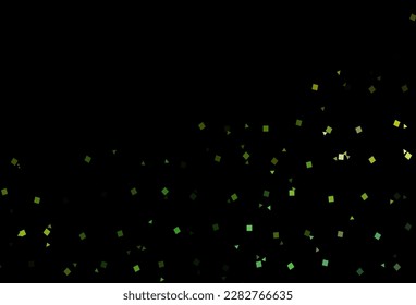 Dark Green, Yellow vector template with crystals, circles, squares. Abstract gradient illustration with circles, triangles, cubes. Best design for your ad, poster, banner.