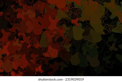 Dark Green, Yellow vector template with chaotic shapes. Decorative design in abstract style with random forms. Background for a cell phone.