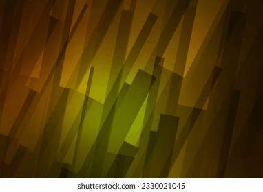 Green oscuro, plantilla de vector amarillo con rhombus. Hermosa ilustración con rectángulos y cuadrados. Patrón de anuncios comerciales, folletos, folletos