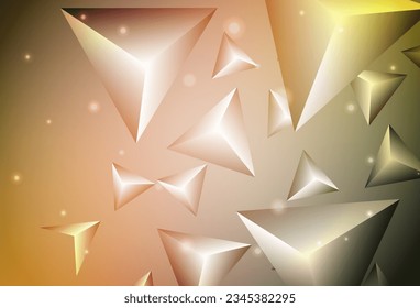 Dunkelgrüne, gelbe Vektorvorlage mit Kristallen, Dreiecken. Abstrakte Glitter-Illustration mit dreieckigen Formen. Hintergrund für ein Handy.