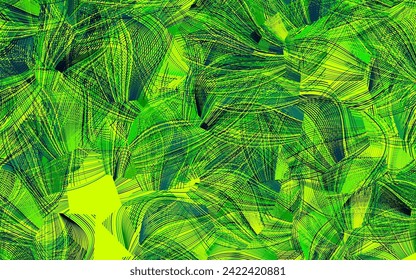 Dark Green, Yellow vector template with chaotic shapes.