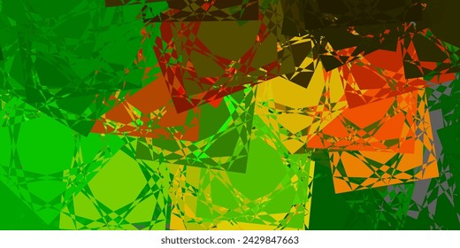 Plantilla de vector verde oscuro, amarillo con formas de triángulo. Diseño simple en estilo abstracto con triángulos, líneas. Patrón para fondos de pantalla.