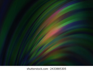 Plantilla de vector verde oscuro, amarillo con formas de burbuja. Una vaga ilustración abstracta circunfleja con gradiente. Diseño de mármol para su sitio web.