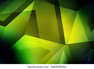 Dark Green, Yellow vector template in hexagonal style. Illustration of colored hexagons on blur surface. New template for your brand book.
