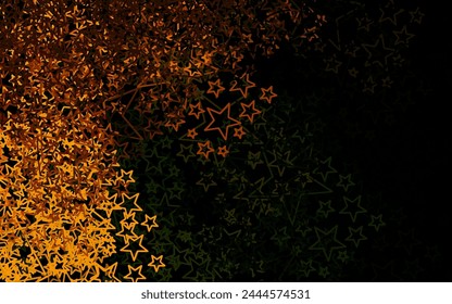 Dunkelgrüne, gelbe Vektorgrafik Vorlage mit Sternen. Glitzer abstrakte Illustration mit farbigen Sternen. Muster für astronomische Websites.