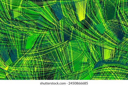 Dark Green, Yellow vector template with chaotic shapes.