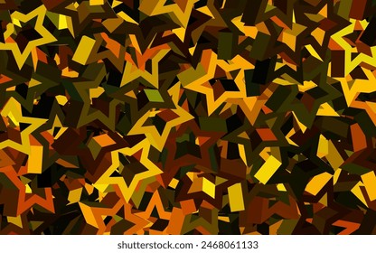 Verde oscuro, Plantilla de Vector amarillo con cristales, triángulos. Hermosa ilustración con triángulos en estilo de la naturaleza. El mejor diseño inteligente para tu negocio.