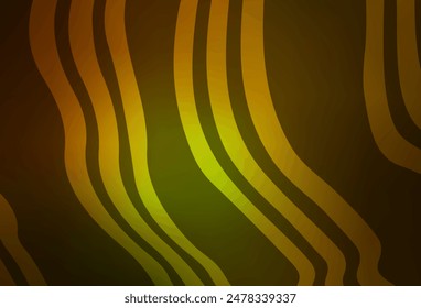 Dark Green, Yellow vector template with wry lines. Colorful gradient illustration in simple style with lines. Texture for booklets, leaflets.