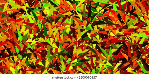 Verde-escuro, modelo de vetor amarelo com cristais, triângulos. Ilustração do gradiente abstrato com triângulos. Plano de fundo para um telefone celular.