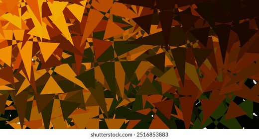 Verde-escuro, modelo de vetor amarelo com formas abstratas. Ilustração abstrata moderna com formas aleatórias de gradiente. Plano de fundo para celulares.
