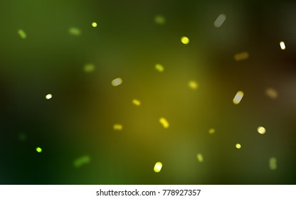 Dark Green, Yellow vector template with ice snowflakes. Glitter abstract illustration with crystals of ice. New year design for your ad, poster, banner.