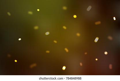 Dark Green, Yellow vector template with ice snowflakes. Shining colored illustration with snow in christmas style. The template can be used as a new year background.