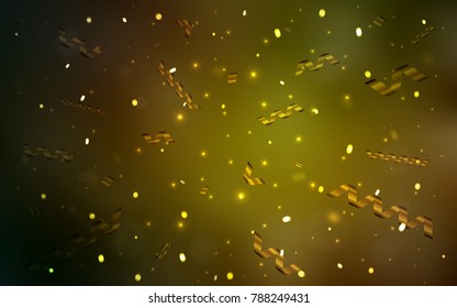 Dark Green, Yellow vector template with carnival confetti. Blurred decorative design in anniversary style with confetti. The template can be used as a background for postcards.