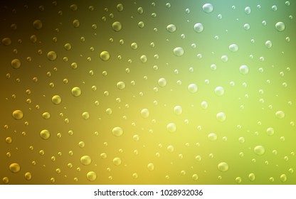 Dark Green, Yellow vector texture with disks. Blurred bubbles on abstract background with colorful gradient. The pattern can be used for beautiful websites.