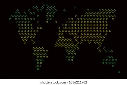 Dark Green, Yellow vector  texture with disks. Modern abstract illustration with colorful water drops. New design for ad, poster, banner of your website.