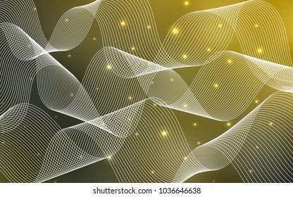 Dark Green, Yellow vector texture with birthday confetti. Decorative shining illustration with ribbons on abstract template. The pattern can be used for birthday gifts, congratulations.