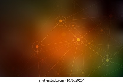 Dark Green, Yellow vector texture with disks, lines. Illustration with set of colorful abstract circles and lines. Pattern can be used for ads, leaflets.