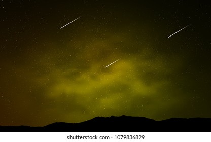 Dark Green, Yellow vector texture with milky way stars. Blurred decorative design in simple style with galaxy stars. Best design for your ad, poster, banner.