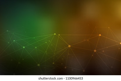 Dark Green, Yellow vector texture with disks, lines. Illustration with set of colorful abstract circles and lines. Completely new template for your brand book.