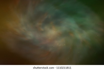 Dark Green, Yellow vector texture with milky way stars. Shining illustration with sky stars on abstract template. Best design for your ad, poster, banner.