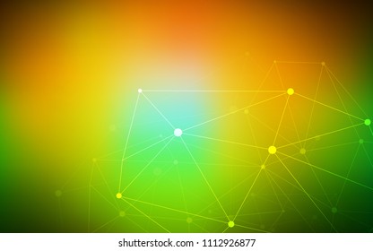Dark Green, Yellow vector texture with disks, lines. Abstract illustration with colorful discs and triangles. Pattern can be used for beautiful websites.