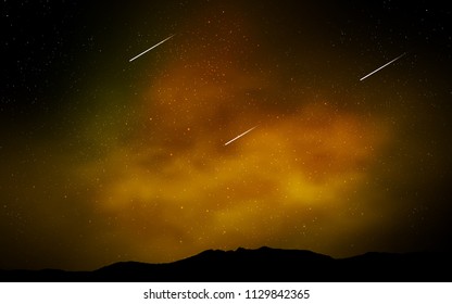 Dark Green, Yellow vector texture with milky way stars. Shining colored illustration with bright astronomical stars. Pattern for astrology websites.