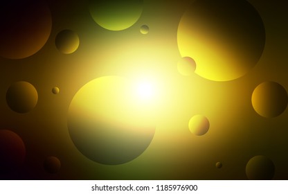 Dark Green, Yellow vector texture with disks. Illustration with set of shining colorful abstract circles. Pattern can be used for ads, leaflets.