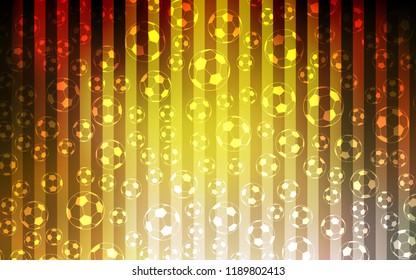 Dark Green, Yellow vector texture with soccer balls. Illustration with set of soccer balls on gradiental backdrop. Pattern for promotion of soccer games.