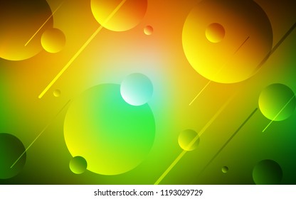 Dark Green, Yellow vector texture with disks. Beautiful colored illustration with blurred circles in nature style. Pattern can be used for beautiful websites.