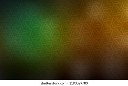 Dark Green, Yellow vector texture with triangular style. Triangles on abstract background with colorful gradient. Best design for your ad, poster, banner.
